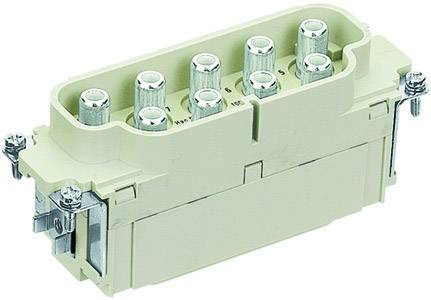 Steckverbinder mit sechs Metallkontakten und Kunststoffgehäuse. Geeignet für industrielle Anwendungen, bietet sichere elektrische Verbindung.