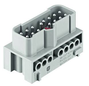 Ein grauer elektrischer Steckverbinder mit mehreren Pins, geeignet für industrielle Anwendungen.