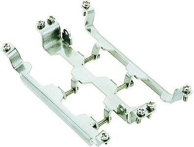 Metallhalterung mit Schrauben zur Befestigung.