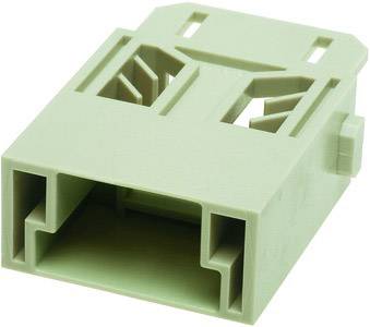 Ein rechteckiges, hellgrünes Kunststoffgehäuse mit rechteckigen Öffnungen und seitlichen Rillen.