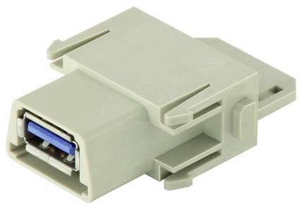 Ein beige Adapter mit einem USB-Anschluss, geeignet zum Anschluss von Geräten mit USB-Kompatibilität.