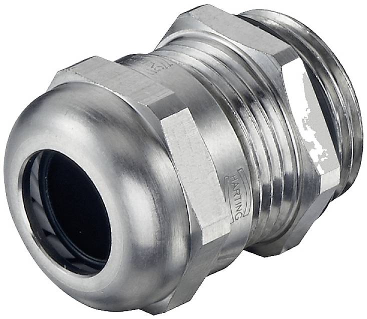 Metallkabelverschraubung mit zylindrischem Gewinde und Sechskantmutter, geeignet für sichere Kabelverbindungen in elektrischen Anwendungen.