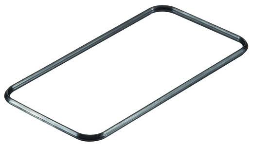 Metallrahmen in rechteckiger Form, flach und schwarz. Geeignet zur Verstärkung von Strukturen oder als dekoratives Element.