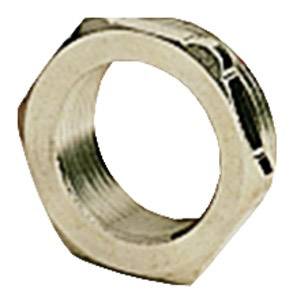 Sechskantmutter aus Metall, silberfarben, mit Innengewinde. Verwendet zum Befestigen von Bauteilen.
