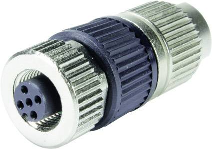 Sechspoliger Rundstecker in Metallgehäuse, oft verwendet für industrielle Anwendungen.