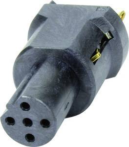 Grauer, sechspoliger elektrischer Steckeradapter.