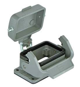 HARTING Han 6B Anbaugehäuse mit 1 Längsbügel mit Schutzkappe Metall - 1 Stück