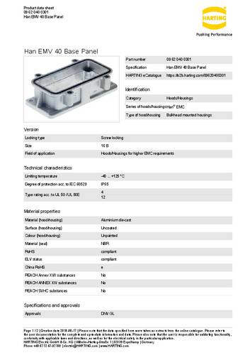 Harting Anbaugehäuse 09 62 040 0301 1St.