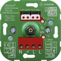 Ehmann 5500x0000 Universal-Dimmer Geeignet für Leuchtmittel: LED-Lampe, Halogenlampe, Glühlampe, Fi Ehmann 5500x0000 Universal-Dimmer Geeignet für Leuchtmittel: LED-Lampe, Halogenlampe, Glühlampe, Fi