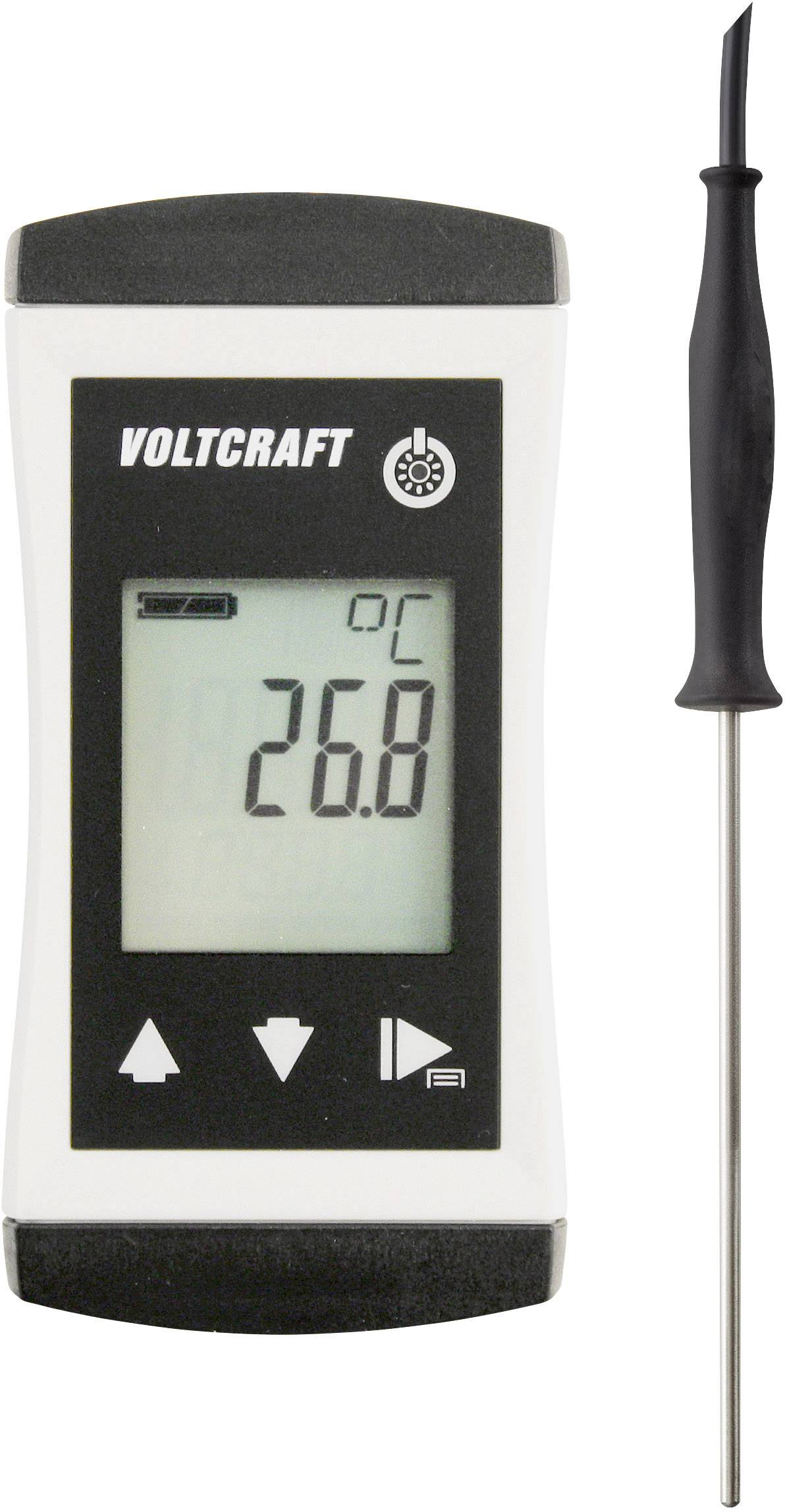 VOLTCRAFT PTM 100 + TPT-200 Temperatur-Messgerät kalibriert (DAkkS-akkreditiertes Labor) -200 - 450°C Fühler-Typ Pt1000 IP65