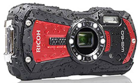 Ricoh WG-60 Digitalkamera 16 Megapixel Opt. Zoom: 5 x Rot, Schwarz Wasserdicht, Staubgeschützt