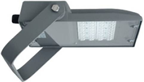 Graues LED-Licht mit einem stabilen Halterahmen, geeignet für Außenbeleuchtung, zeigt energetisch effizientes Design.