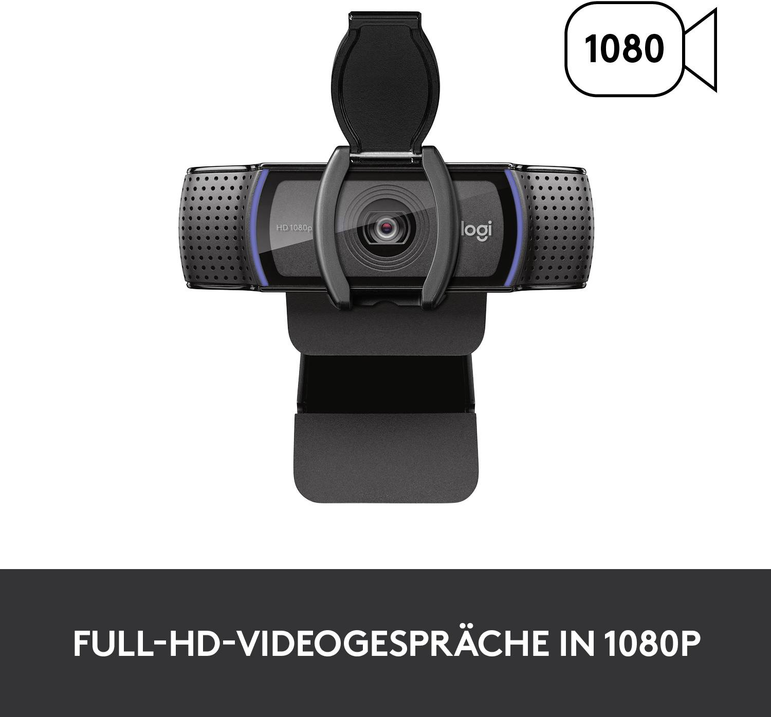 Logitech C920s HD Pro Full HD-Webcam 1920 x 1080 Pixel, 1280 x 720 Pixel Klemm-Halterung