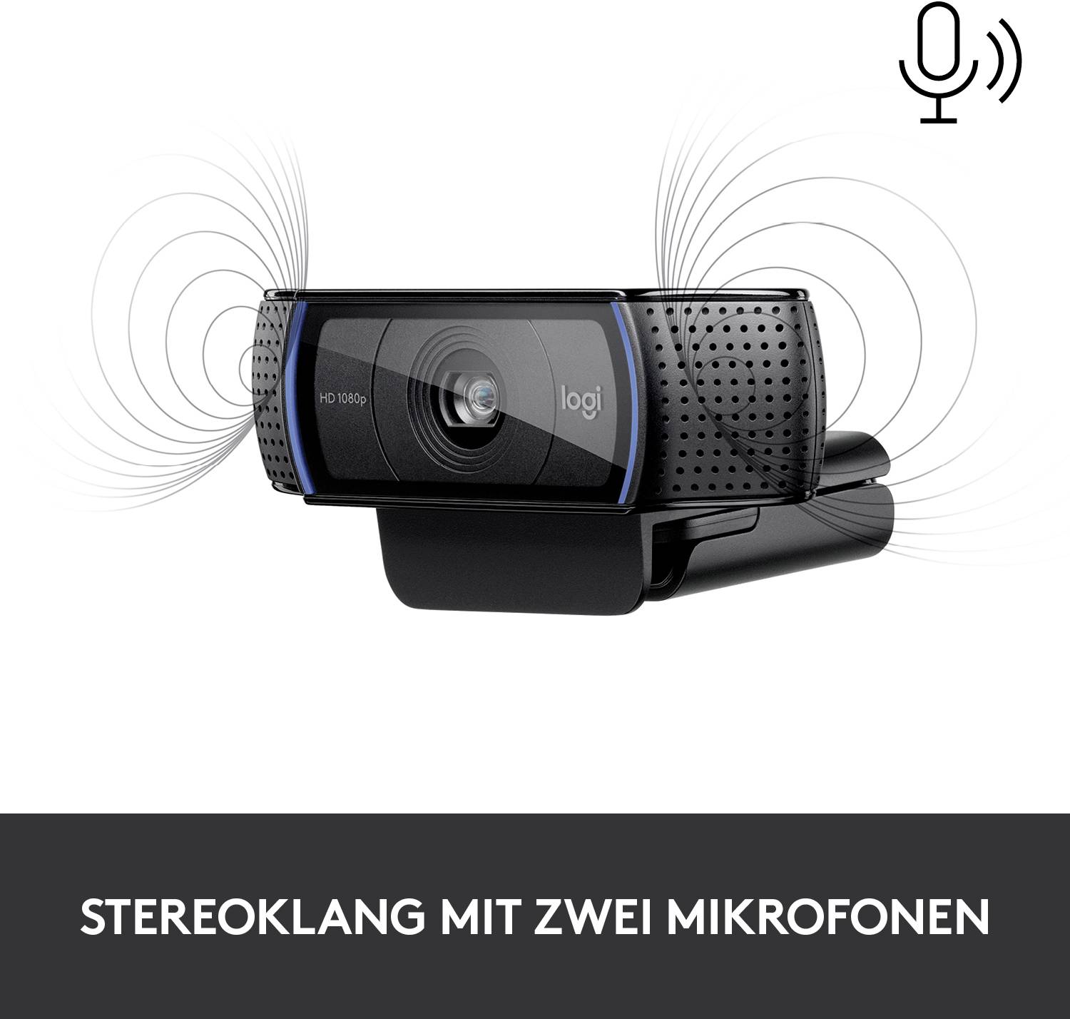Logitech C920s HD Pro Full HD-Webcam 1920 x 1080 Pixel, 1280 x 720 Pixel Klemm-Halterung