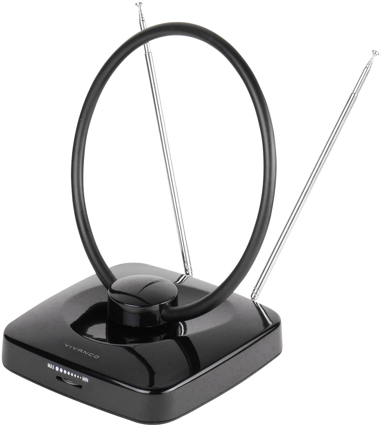 Vivanco TVA 3040 Aktive DVB-T/T2-Rundstrahlantenne Innenbereich Schwarz