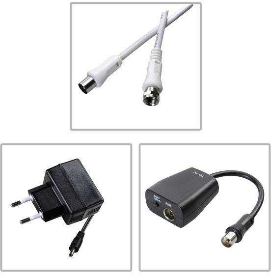 Vivanco TVA 501 Aktive DVB-T/T2 Flachantenne Außenbereich Verstärkung: 48 dB Weiß