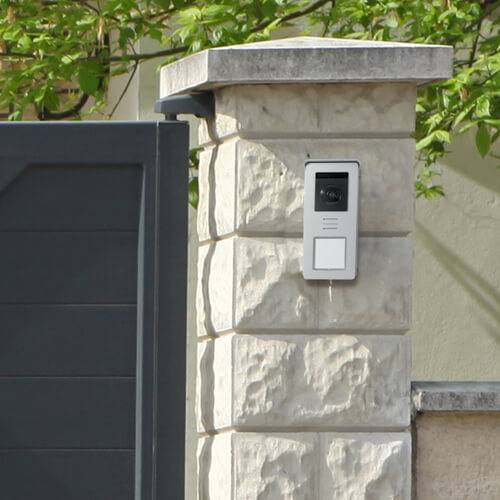 Thomson Video-Türsprechanlage 2-Draht Komplett-Set 1 Familienhaus Grau, Schwarz