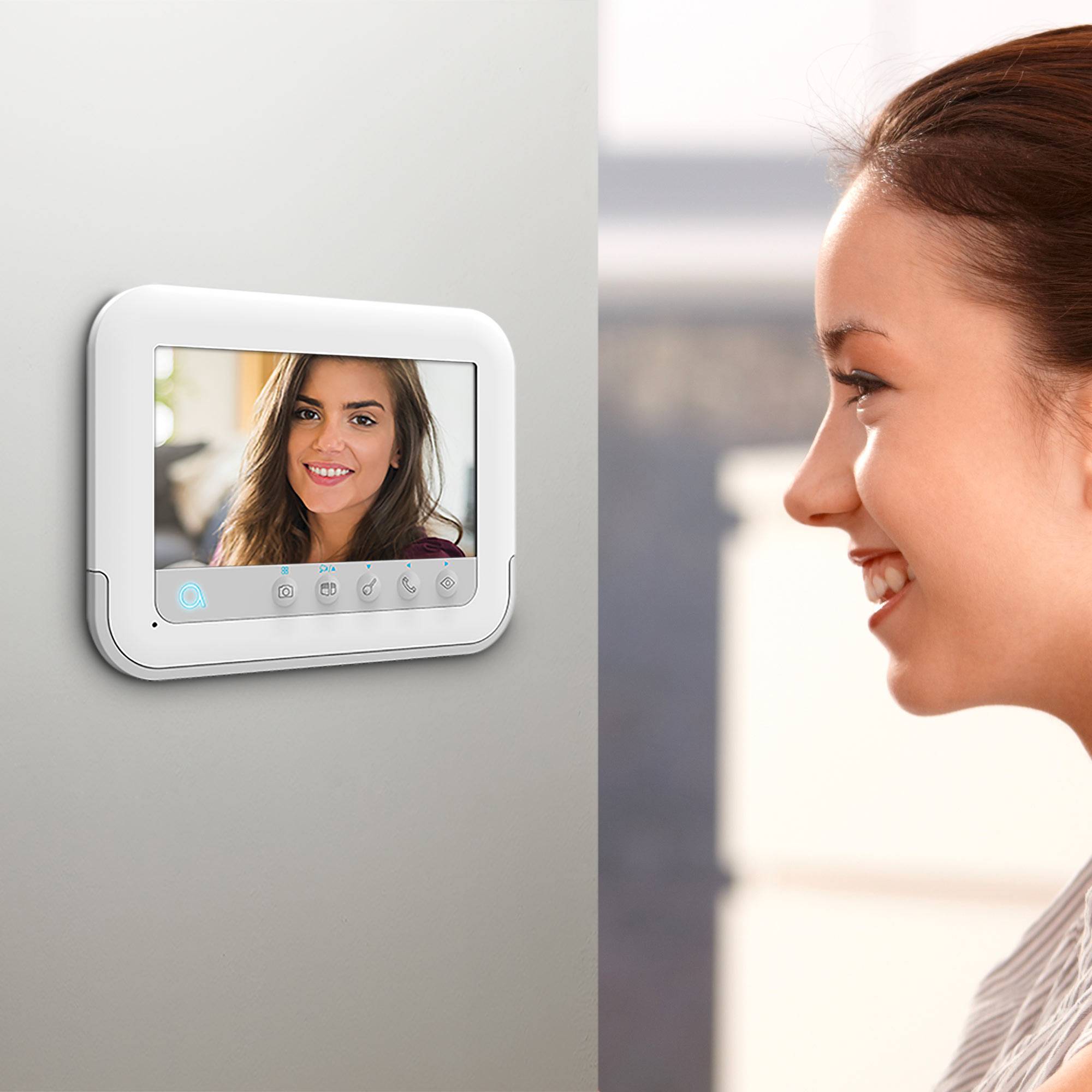 Avidsen 112271 Video-Türsprechanlage 2-Draht Komplett-Set 1 Familienhaus Weiß, Grau