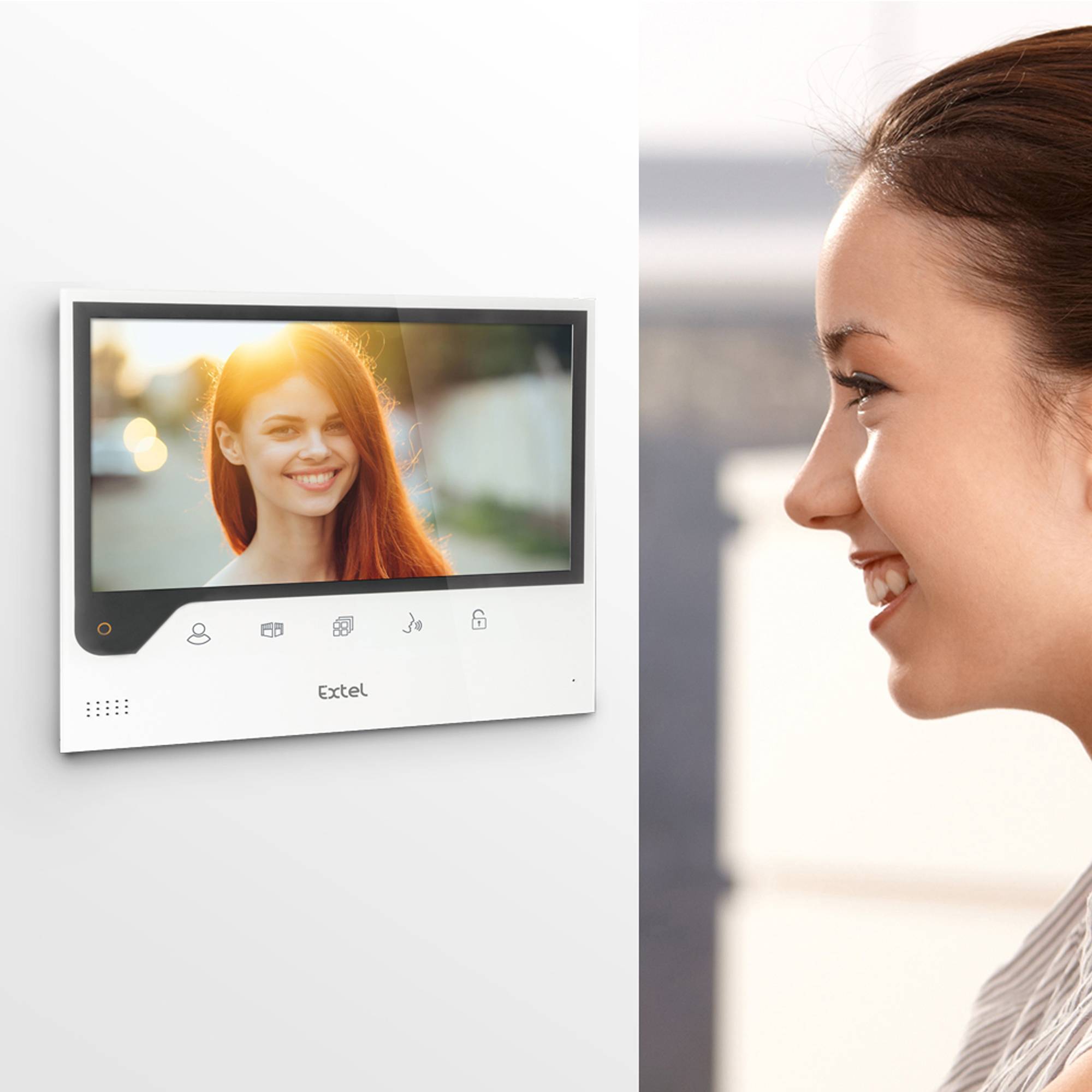 Extel IP-Video-Türsprechanlage WLAN, 2-Draht Komplett-Set 1 Familienhaus Schwarz, Weiß