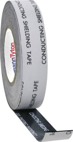 Eine Rolle graues Klebeband mit der Aufschrift 'Conducting Shielding Tape'.