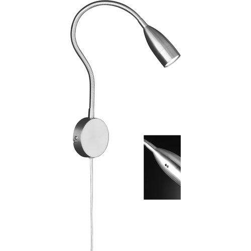 Fischer & Honsel 30703 Wandspot flex, Bettleuchte LED, Lichtquelle durch Elektrofachkraft austauschbar 5W LED Nickel