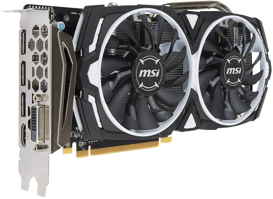 MSI Gaming Grafikkarte AMD Radeon RX 570 Armor Overclocked 8 GB GDDR5-RAM PCIe x16 HDMI®, DVI, DisplayPort