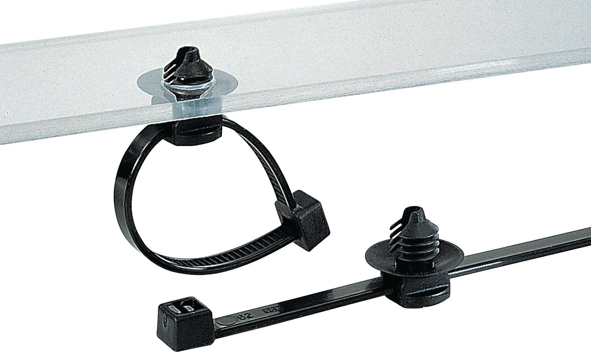 HellermannTyton 150-31097 T30LFT6LG-PA66HS/PA66HIRHS-BK Kabelbinder 200 mm 3.50 mm Schwarz mit Spreizanker 500 St.