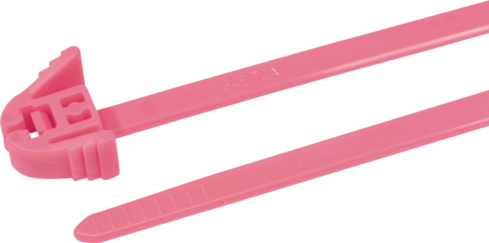 HellermannTyton 115-00147 REZ200-PA66-PK Kabelbinder Pink 100 St.
