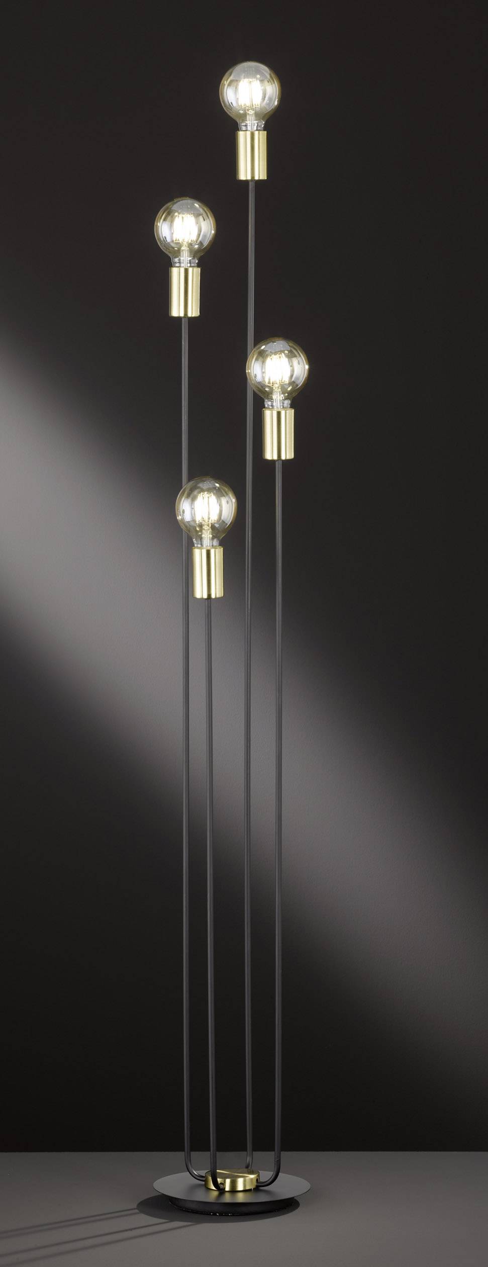 WOFI York 3255.04.10.8000 Stehlampe LED E27 240W Schwarz, Gold