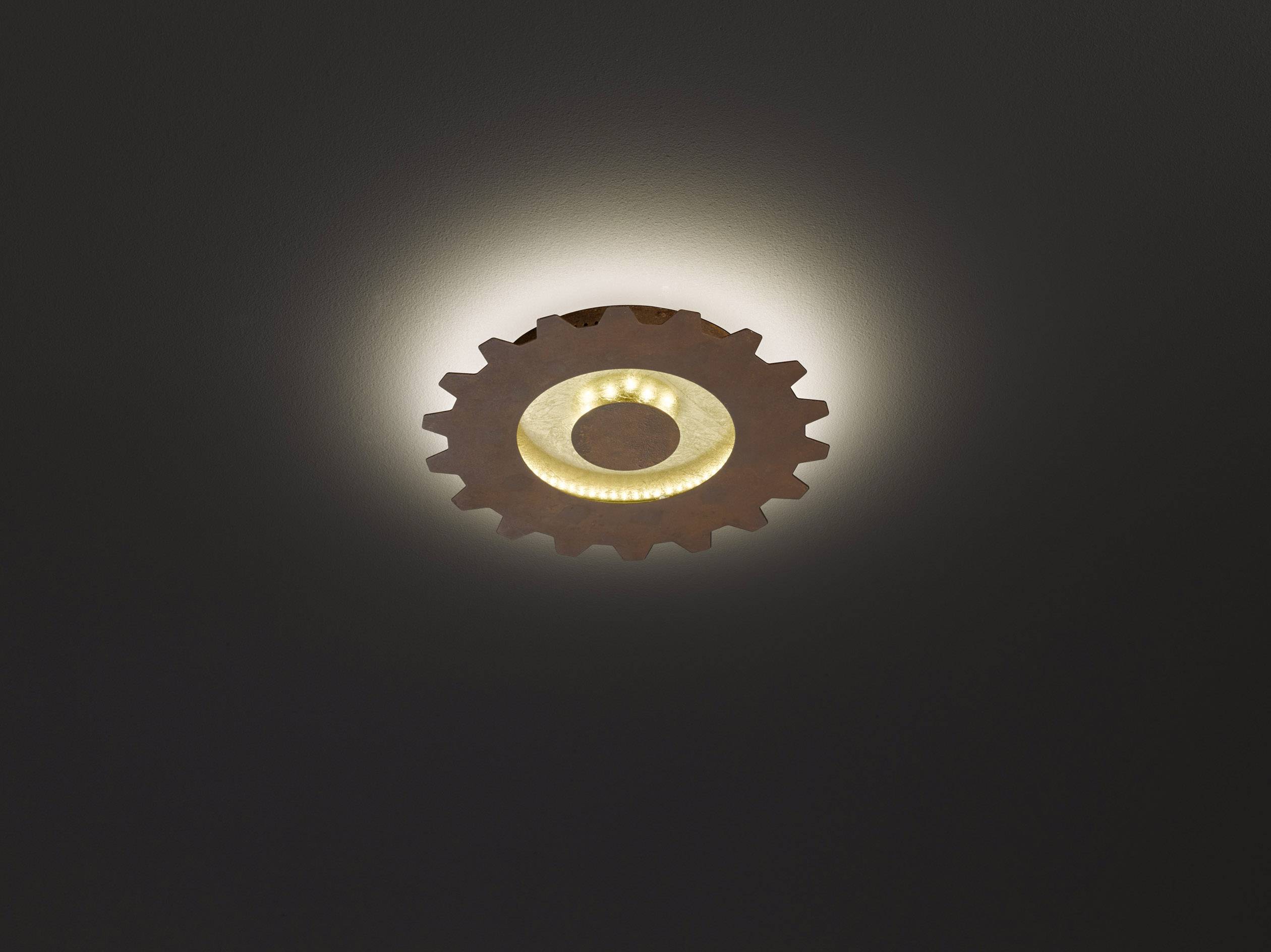 WOFI 9301.02.15.8300 Leif LED-Deckenleuchte 18W Gold, Rost-Braun