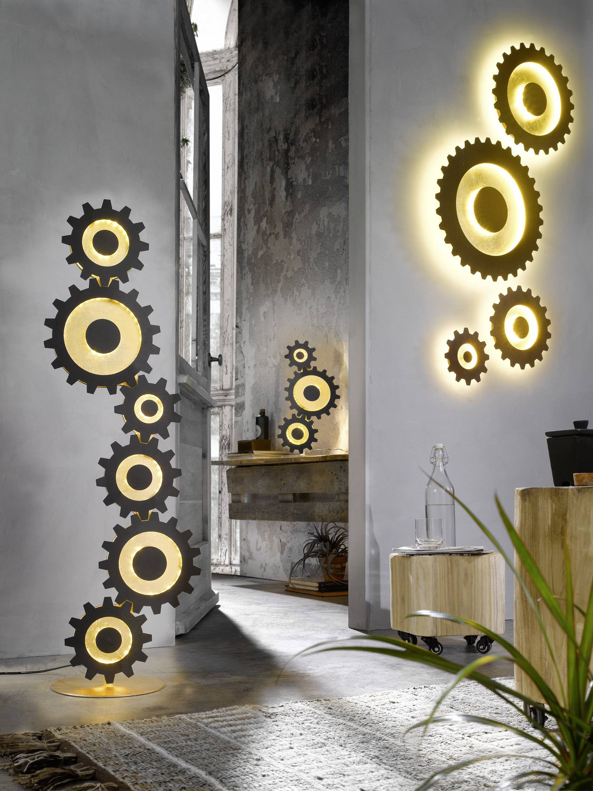 WOFI 9301.02.15.8300 Leif LED-Deckenleuchte 18W Gold, Rost-Braun