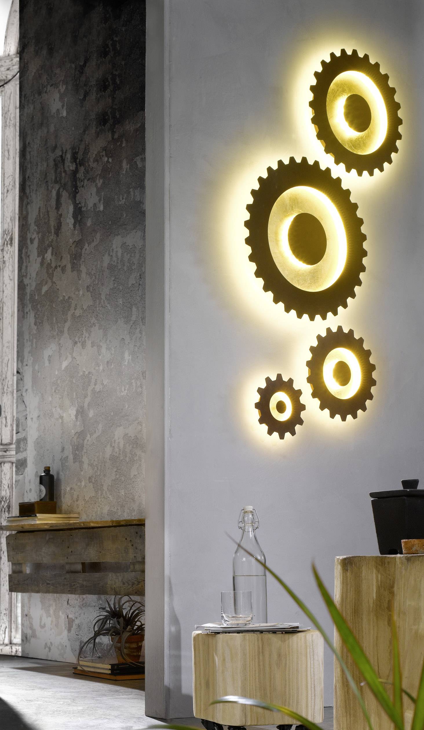 WOFI 9301.02.15.8300 Leif LED-Deckenleuchte 18W Gold, Rost-Braun