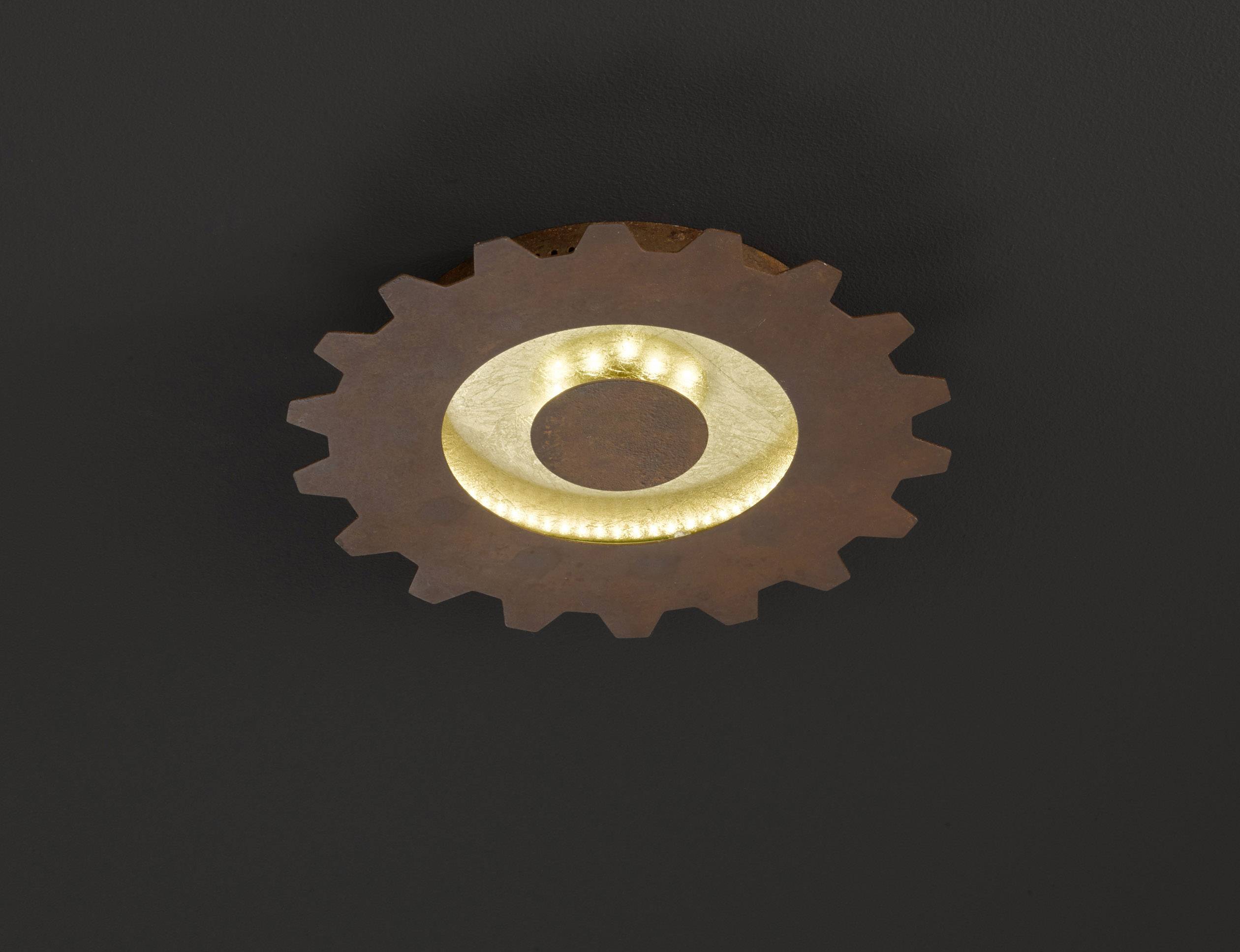 WOFI 9301.02.15.8300 Leif LED-Deckenleuchte 18W Gold, Rost-Braun