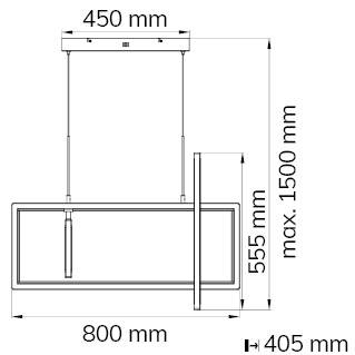 WOFI Viso 6531.03.64.8000 LED-Pendelleuchte 87 W Nickel (matt)