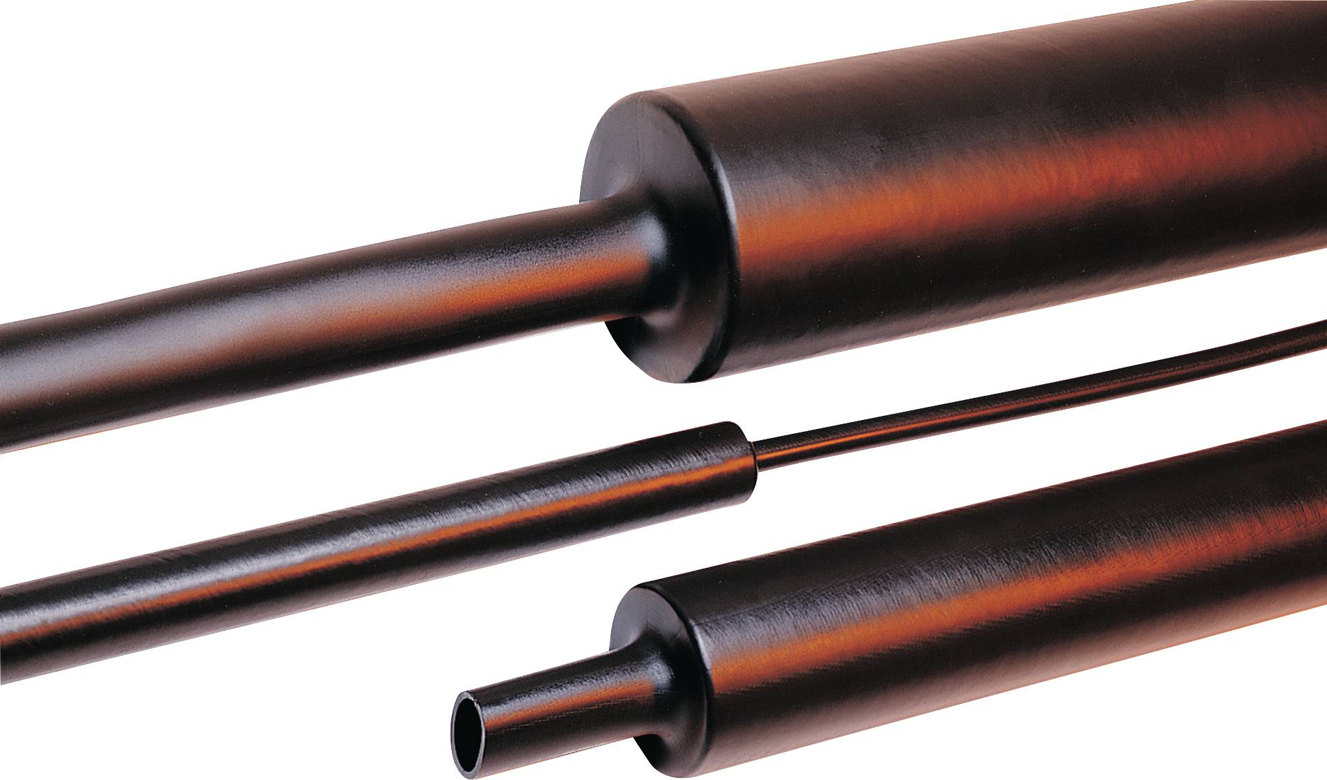 HellermannTyton 323-50630 Schrumpfschlauch mit Kleber Schwarz 63mm 19mm Schrumpfrate:4:1 1m