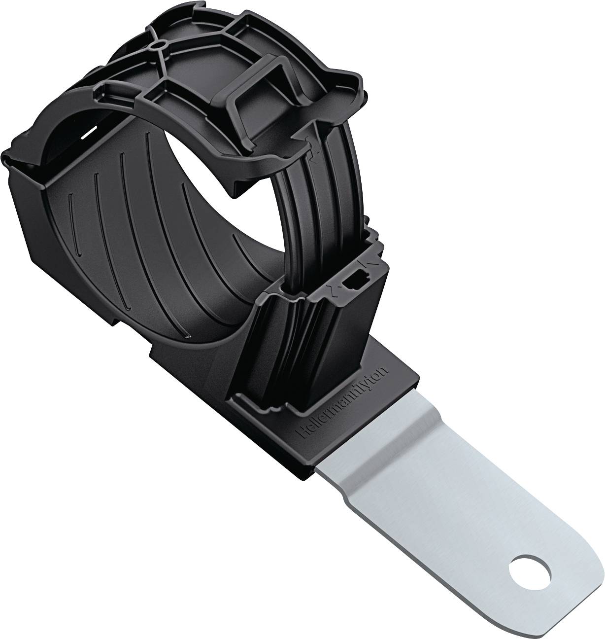 HellermannTyton RCD180MM10-PA66HIRHSUV/ST/ZN-BK Befestigungselement schraubbar 151-01504 Bündel-Ø-Bereich 36 bis 51 mm schlagzäh, hitzestabilisier