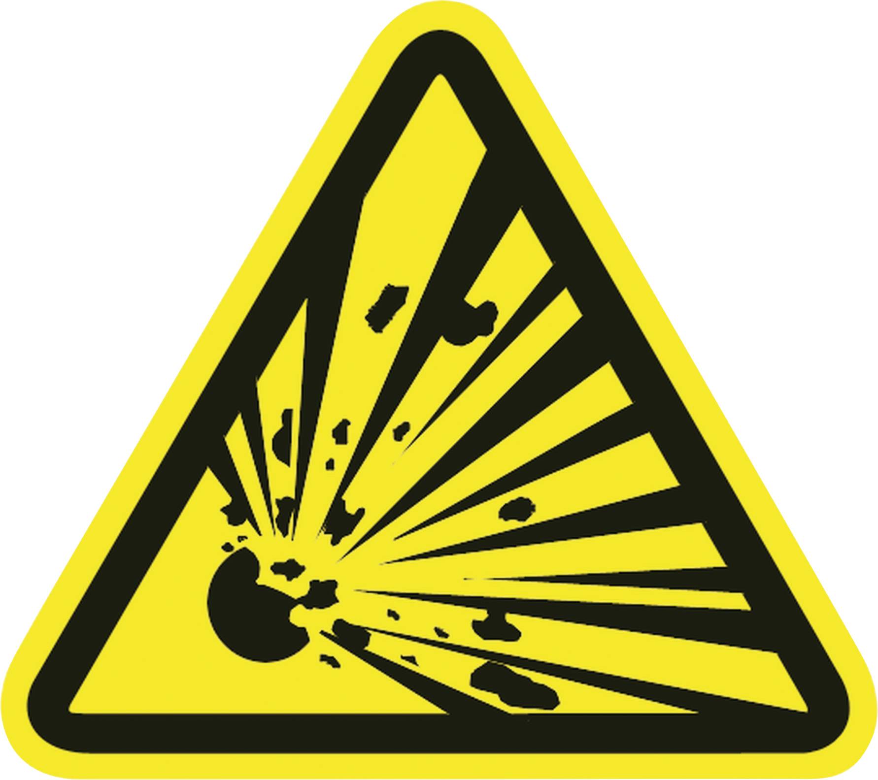 Warnschild Vorsicht! Explosionsgefahr Kunststoff 5 St.