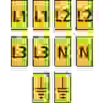 HellermannTyton WIC2-L1,L2,L3,N,Earth-PA66-YE (1000) Kennzeichnungsclip Aufdruck Erde 561-02303