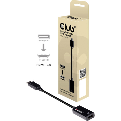 Club3D CAC-1080 DisplayPort Adapter [1x DisplayPort Stecker - 1x HDMI-Buchse] Schwarz