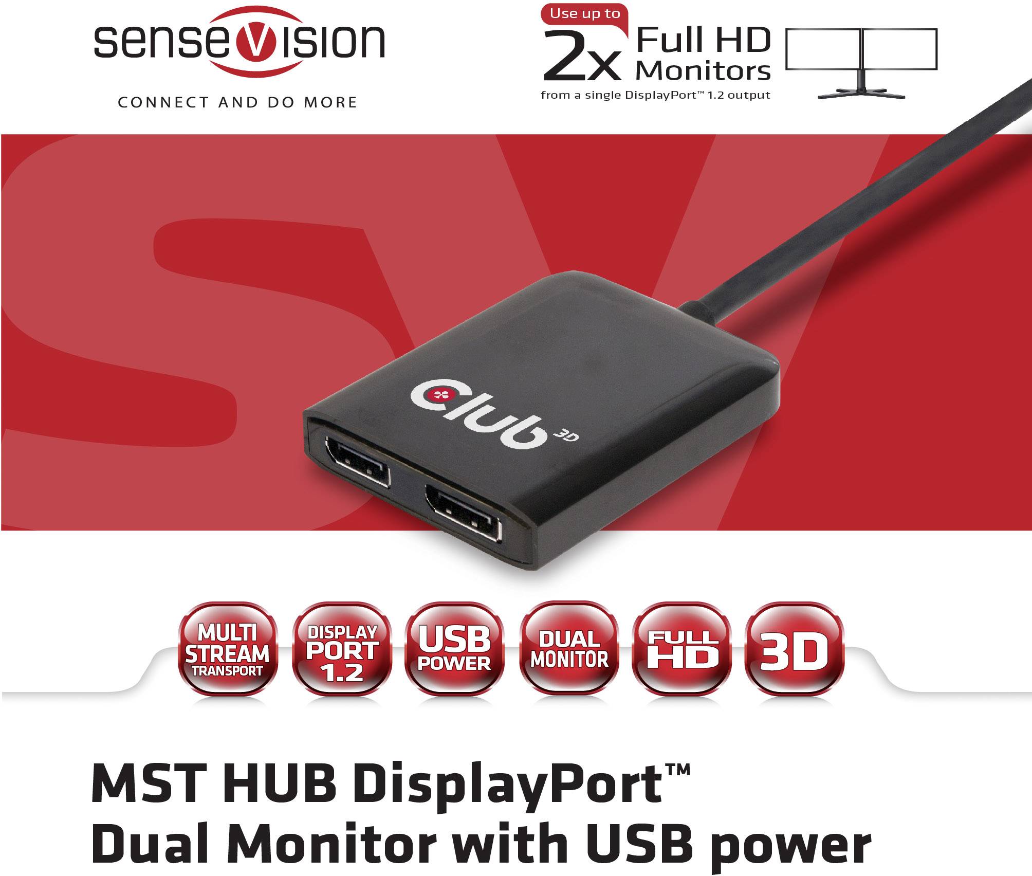 Club3D CSV-6200 DisplayPort Adapter [1x DisplayPort Stecker, USB 3.2 Gen 1 Buchse Micro B (USB 3.0)