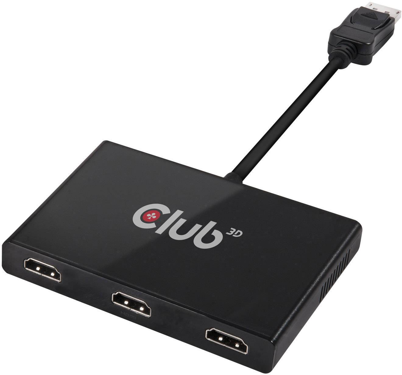 Club3D CSV-5300H DisplayPort Adapter [1x DisplayPort Stecker - 3x HDMI-Buchse] Schwarz