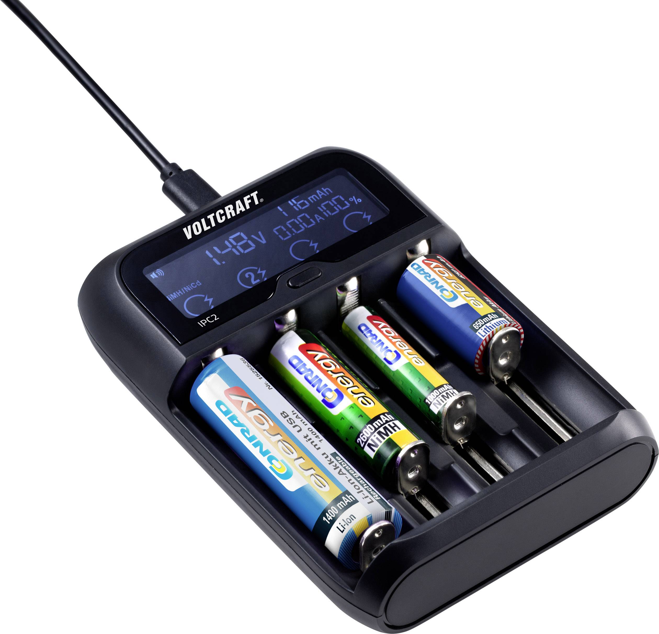 VOLTCRAFT IPC-2 Rundzellen-Ladegerät
