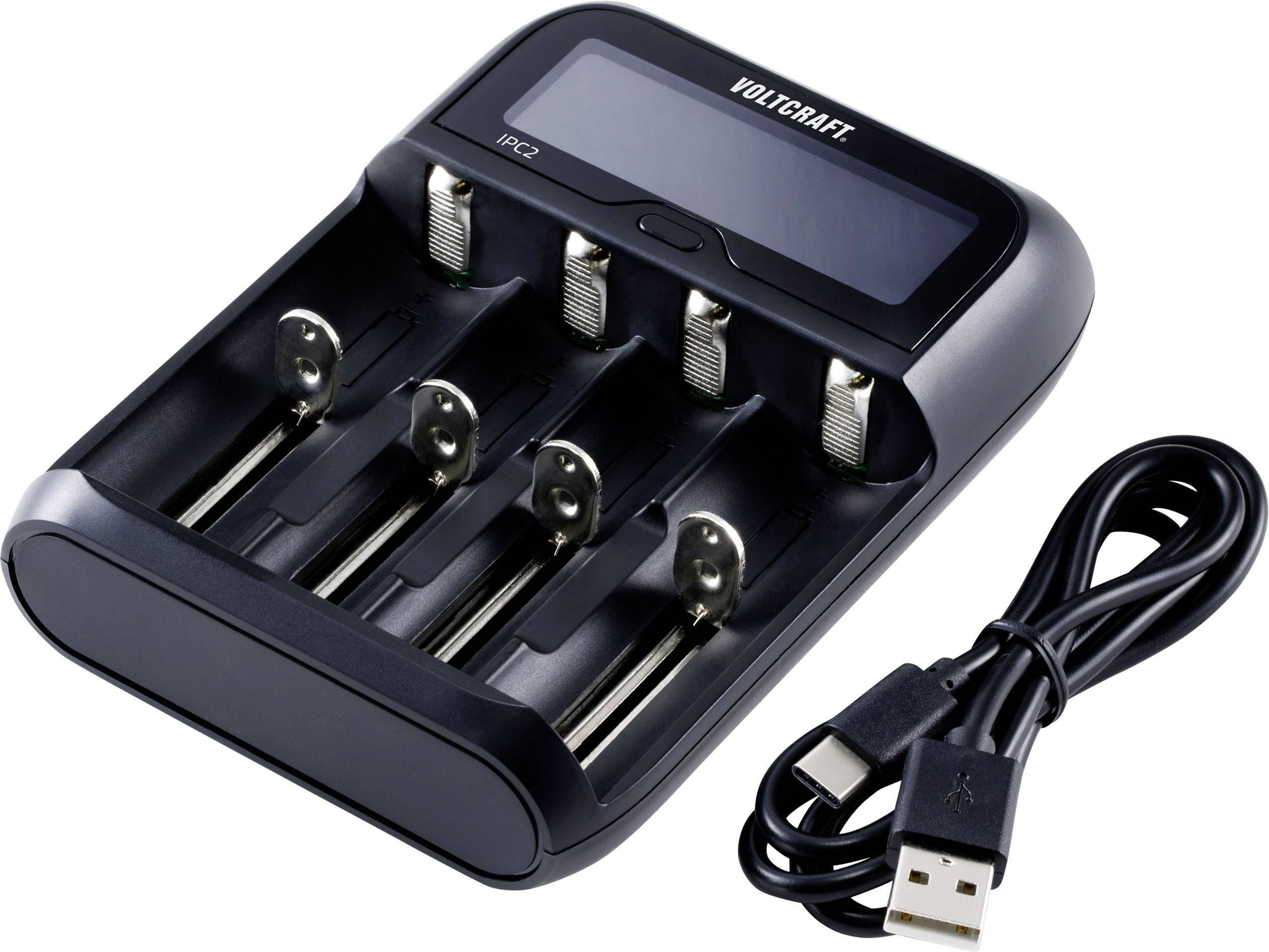 VOLTCRAFT IPC-2 Rundzellen-Ladegerät NiMH, NiCd, LiIon, LiFePO Mini (AAAA), Micro (AAA), Mignon (AA), Baby (C), Sub-C, A, 10440