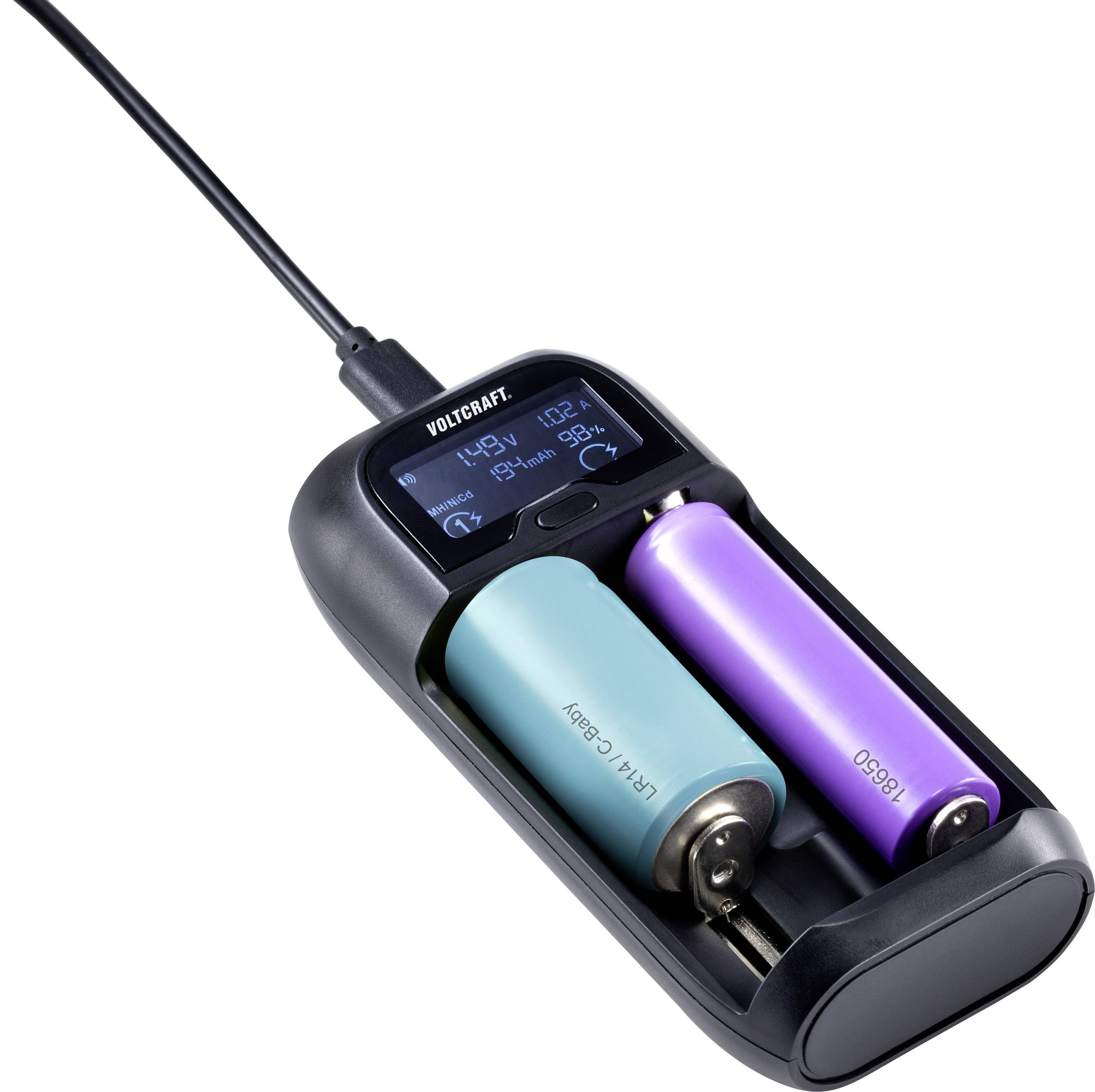 VOLTCRAFT CC-3 Rundzellen-Ladegerät NiMH, NiCd, LiIon, LiFePO Mini (AAAA), Micro (AAA), Mignon (AA), Baby (C), Sub-C, A, 10440