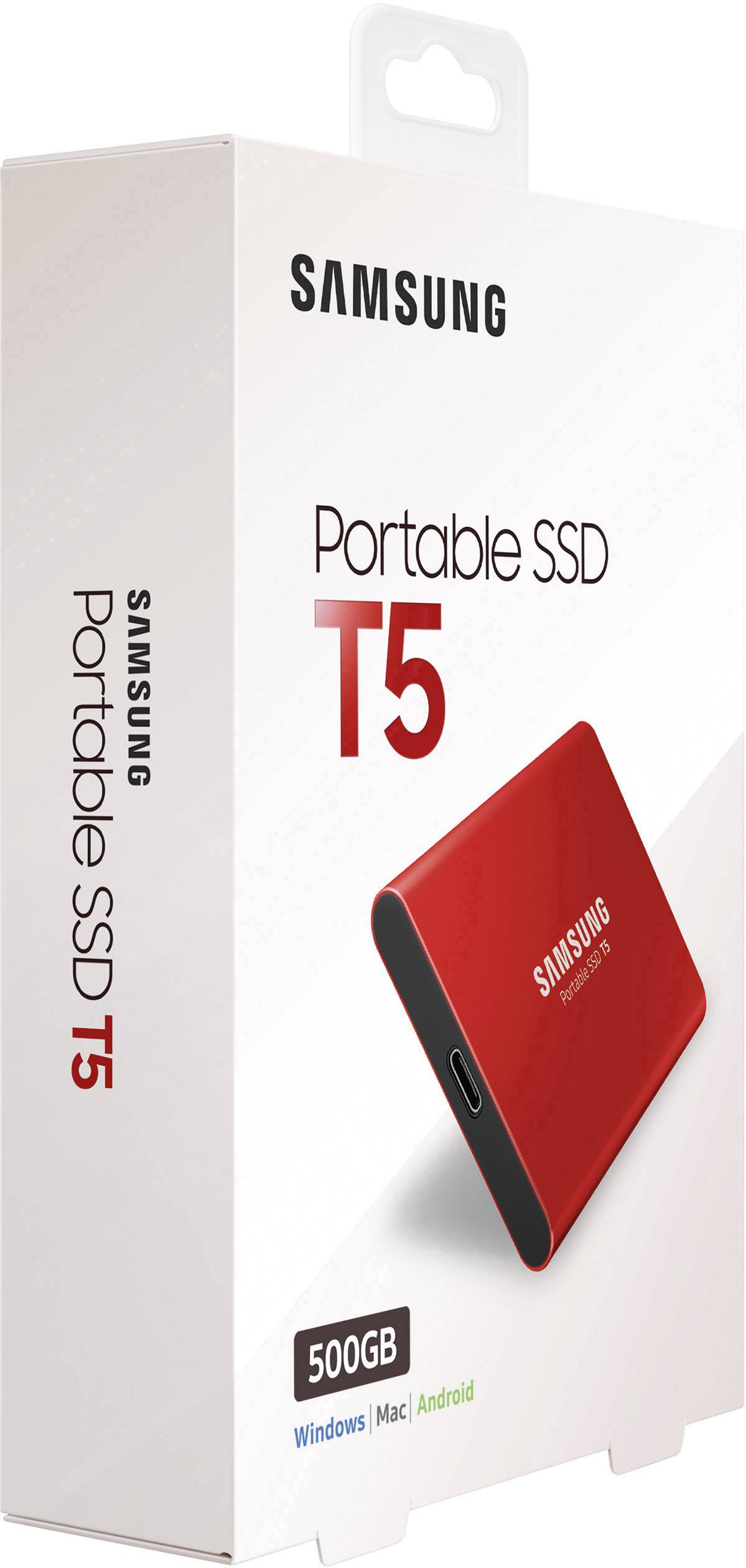 Samsung Portable T5 500 GB Externe SSD USB-C™ USB 3.2 (Gen 2) Rot  MU-PA500R/EU