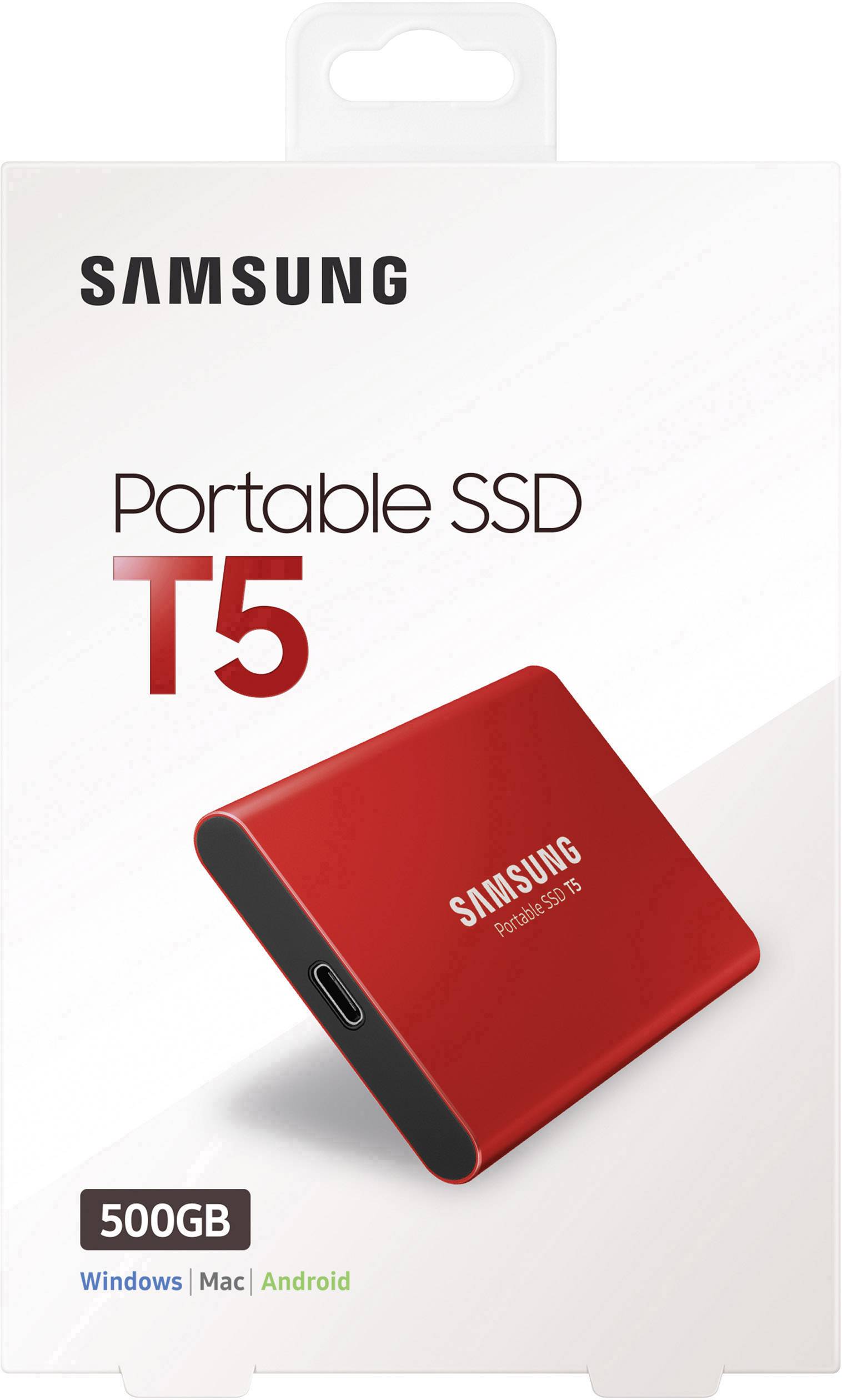 Samsung Portable T5 500 GB Externe SSD USB-C™ USB 3.2 (Gen 2) Rot  MU-PA500R/EU