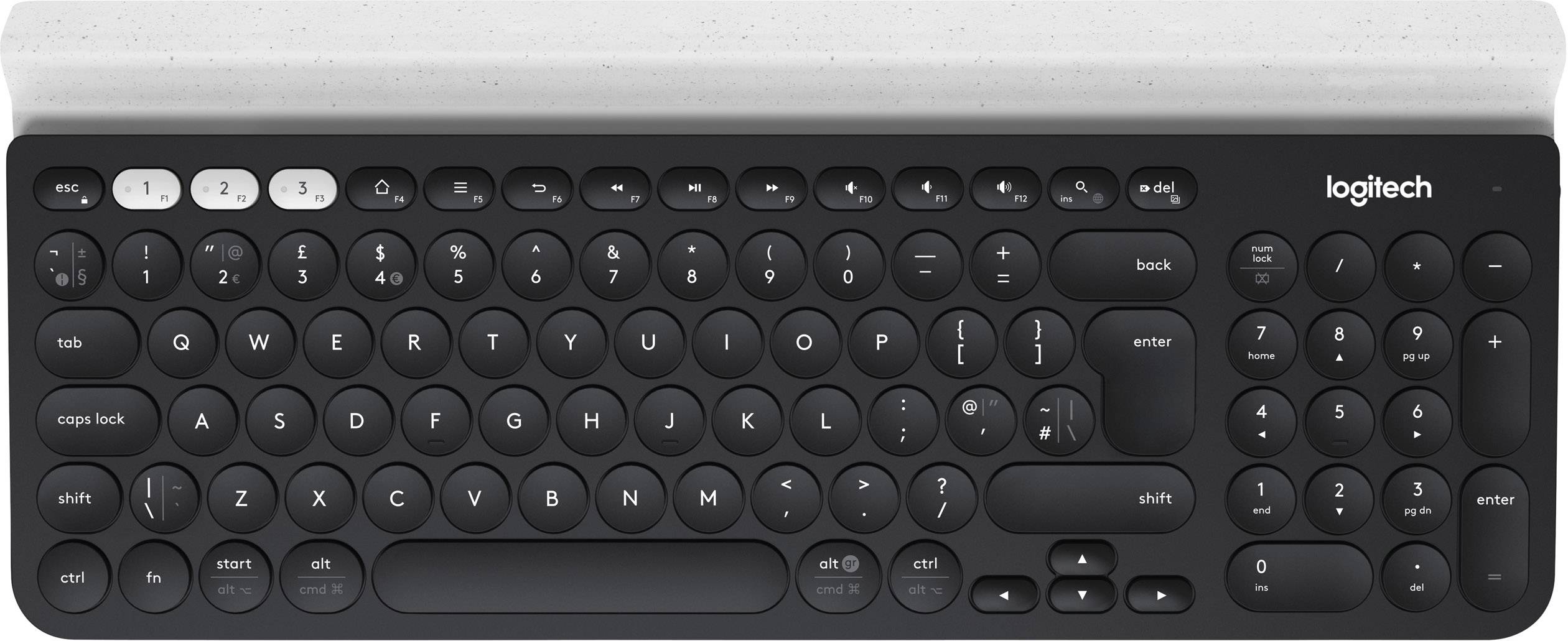 Logitech K780 Bluetooth® Tastatur Schweiz, QWERTZ Grau, Weiß