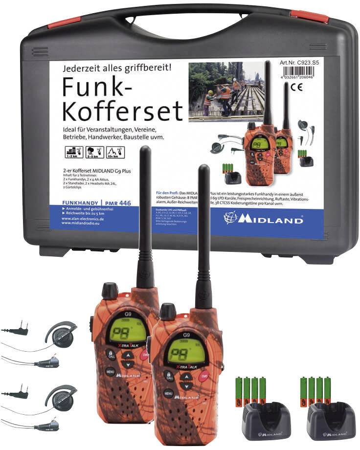 Midland G9 Plus Blaze inkl. MA24-L C923.S5 PMR/LPD-Handfunkgerät 2er Set