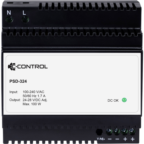 C-Control PSD-324 Hutschienen-Netzteil (DIN-Rail) Verbrauch (StandBy) 0.3 W 24 V/DC 4.2 A 100 W 1 x