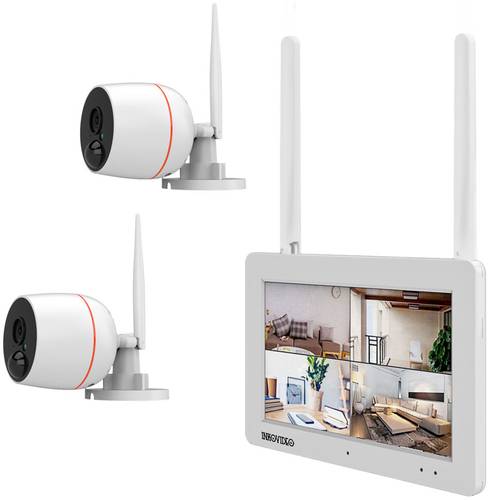 INKO-EL0206 WLAN IP-Überwachungskamera-Set 4-Kanal mit 2 Kameras 1920 x 1080 Pixel